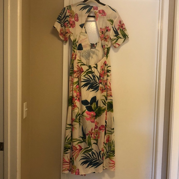 Billabong Hawaiian Print Dress Sz Small Midi Dress - Picture 2 of 8